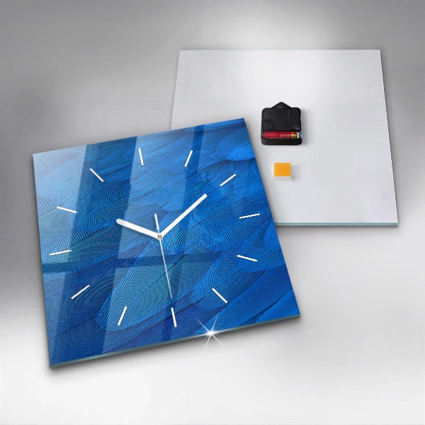 Reloj de pared cuadrado Pluma de ave