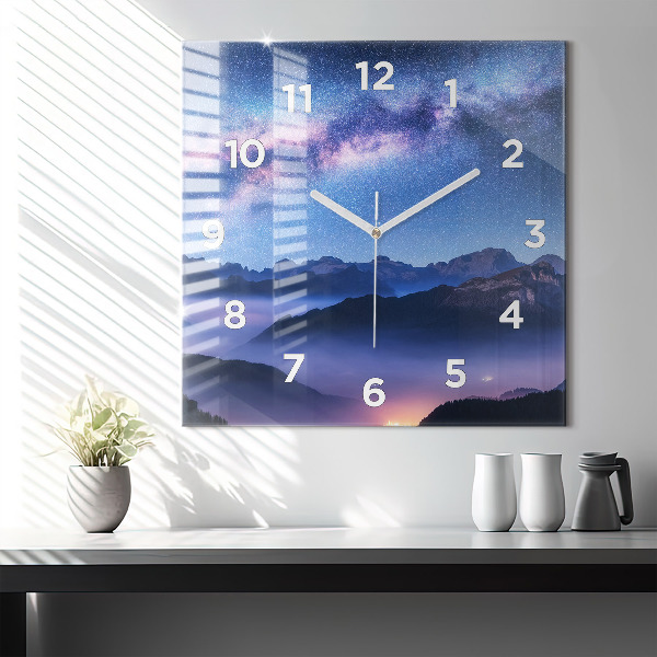 Reloj de pared cuadrado Vía láctea