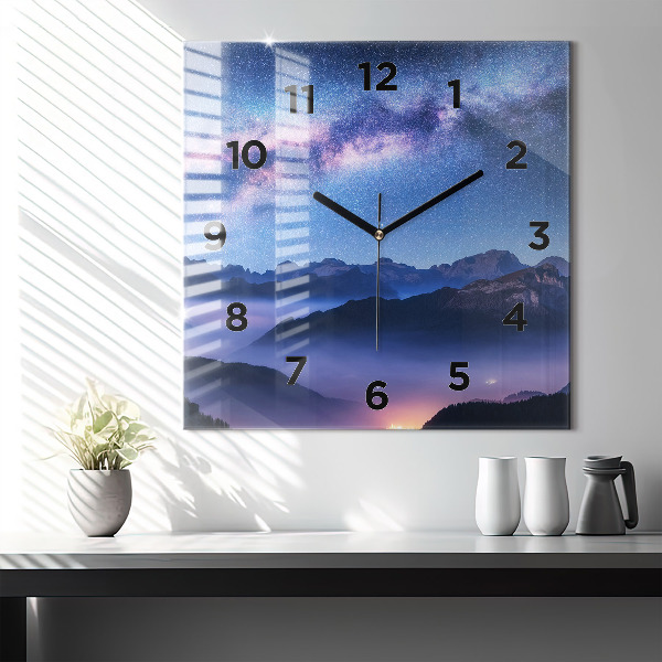 Reloj de pared cuadrado Vía láctea