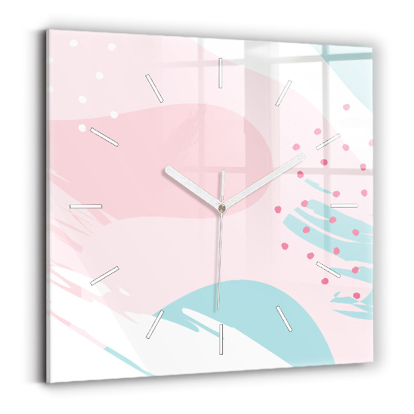 Reloj de pared cuadrado Abstracción pastel