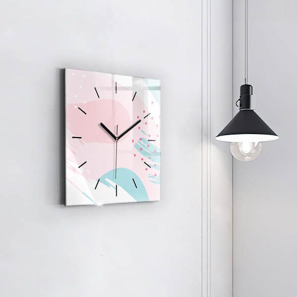 Reloj de pared cuadrado Abstracción pastel