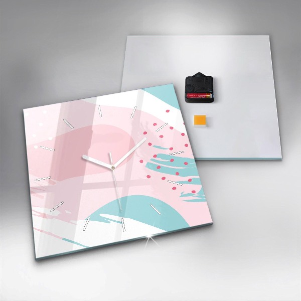 Reloj de pared cuadrado Abstracción pastel