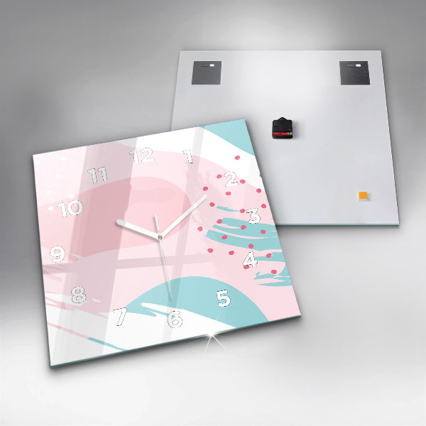 Reloj de pared cuadrado Abstracción pastel