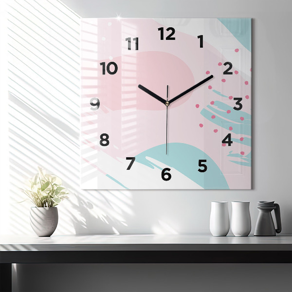 Reloj de pared cuadrado Abstracción pastel