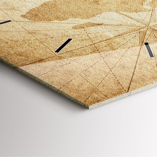 Reloj cuadrado Mapamundi vintage