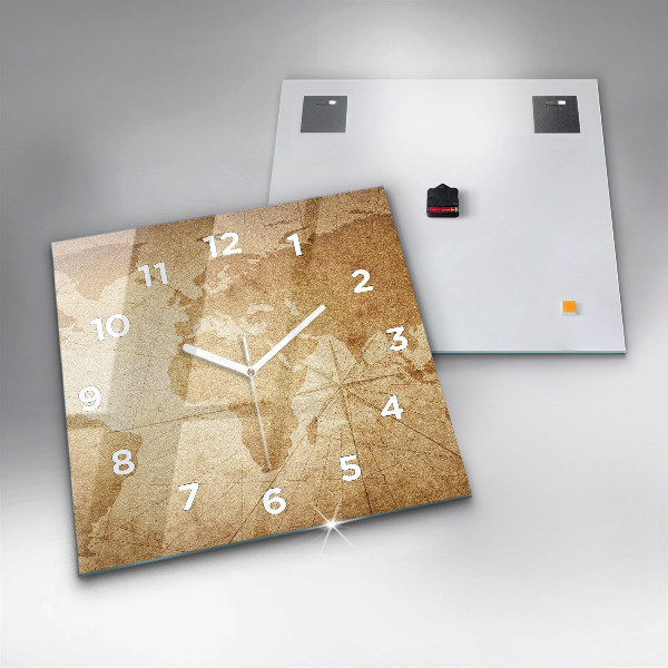 Reloj cuadrado Mapamundi vintage