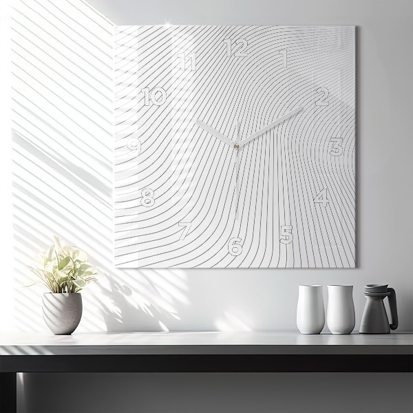 Reloj de pared cuadrado Líneas abstractas