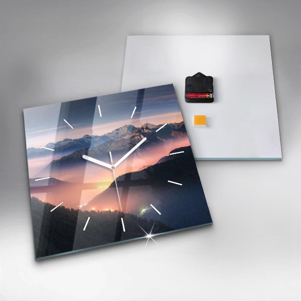 Reloj de pared cuadrado Paisaje de cumbres