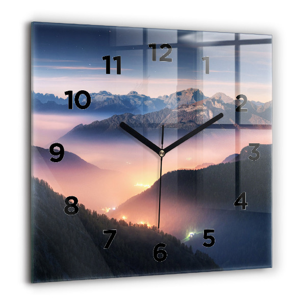 Reloj de pared cuadrado Paisaje de cumbres