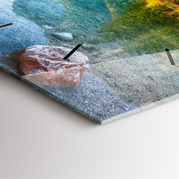 Reloj de pared cuadrado Río montañas Paisaje