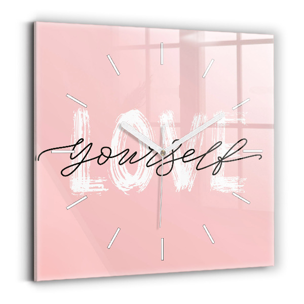 Reloj cuadrado Inscripción Love yourself