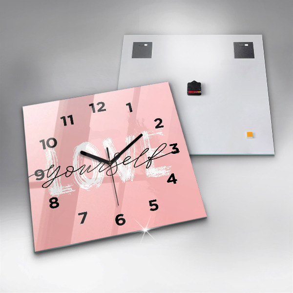 Reloj cuadrado Inscripción Love yourself