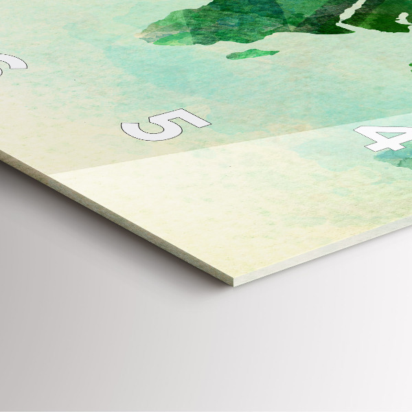 Reloj cuadrado Mapa del mundo en acuarela