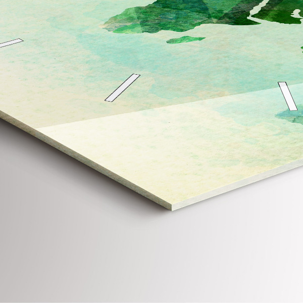 Reloj cuadrado Mapa del mundo en acuarela