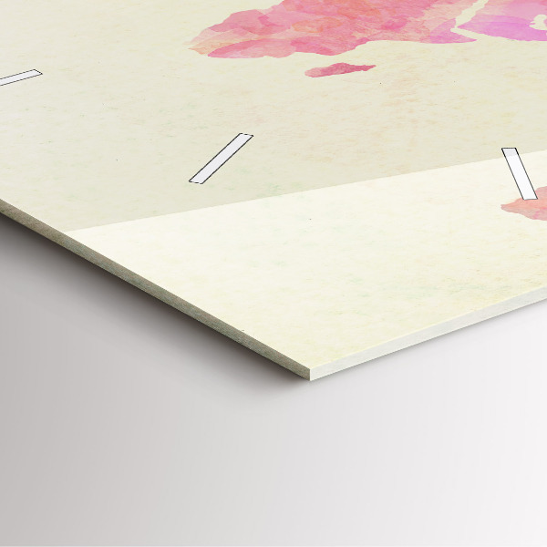 Reloj de pared cuadrado Mapamundi en acuarela