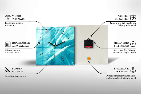 Reloj de pared cuadrado Raíces de árbol