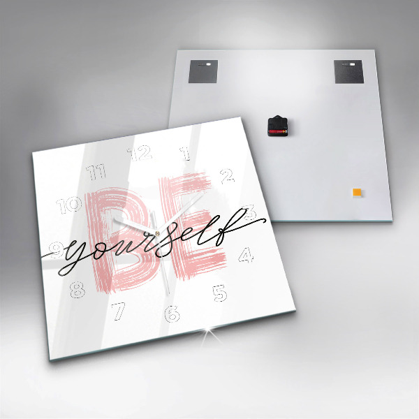 Reloj de pared cuadrado Inscripción Sé tú mismo