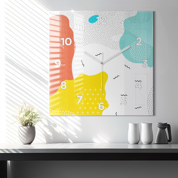 Reloj cuadrado POP abstracto