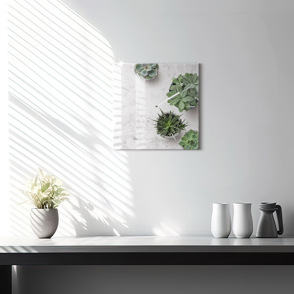 Reloj cuadrado Plantas decorativas