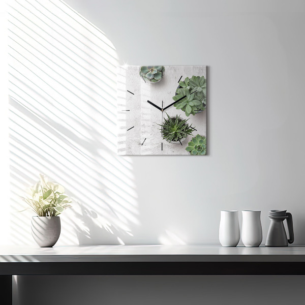 Reloj cuadrado Plantas decorativas