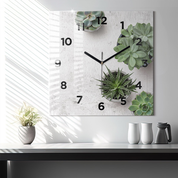 Reloj cuadrado Plantas decorativas