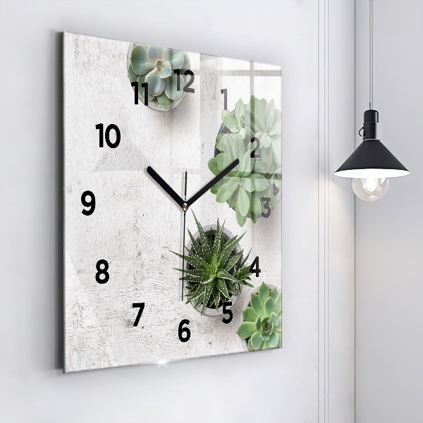 Reloj cuadrado Plantas decorativas
