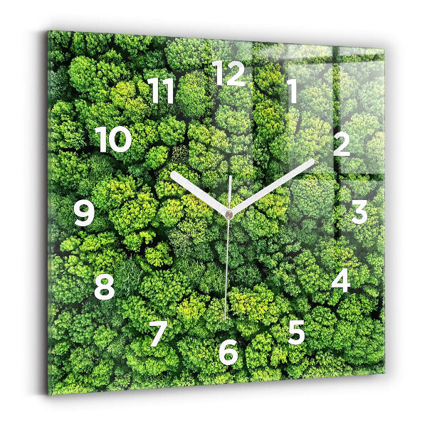 Reloj de pared cuadrado Bosque a vista de pájaro