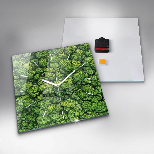 Reloj de pared cuadrado Bosque a vista de pájaro