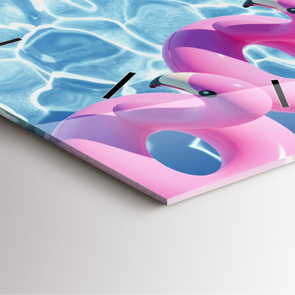 Reloj de pared cuadrado Flamencos hinchables