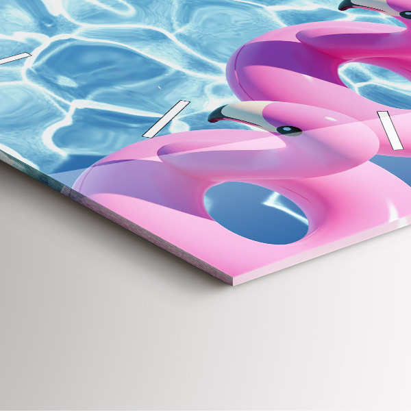 Reloj de pared cuadrado Flamencos hinchables