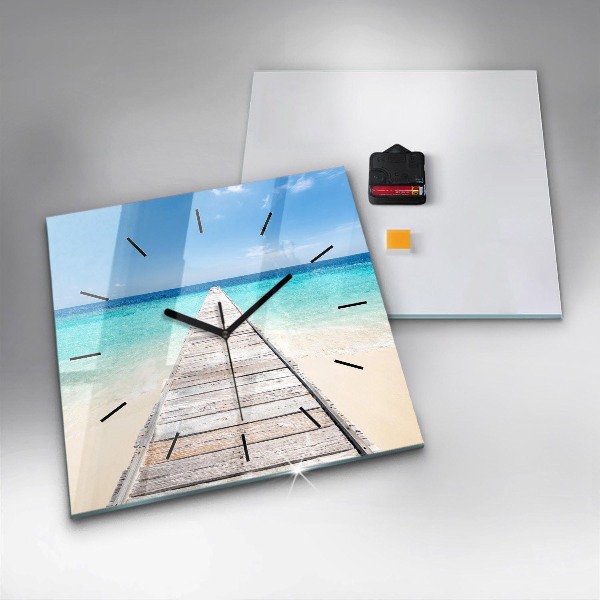 Reloj de pared cuadrado Isla tropical