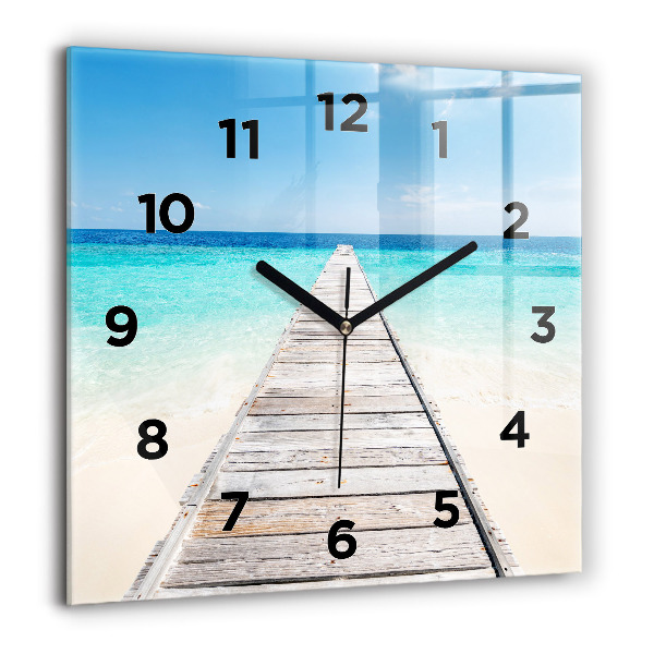 Reloj de pared cuadrado Isla tropical