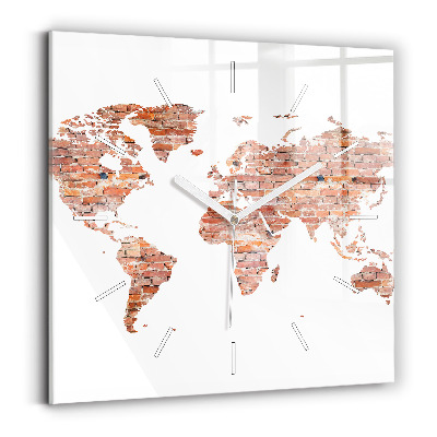Reloj de pared cuadrado Viejo mapa de ladrillos