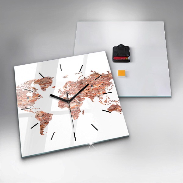 Reloj de pared cuadrado Viejo mapa de ladrillos
