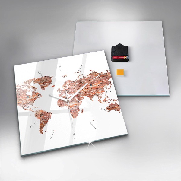 Reloj de pared cuadrado Viejo mapa de ladrillos