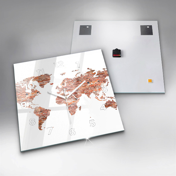 Reloj de pared cuadrado Viejo mapa de ladrillos