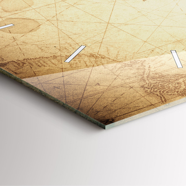 Reloj cuadrado Viejo mapa del mundo