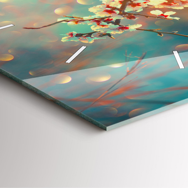 Reloj de pared cuadrado Flores de primavera