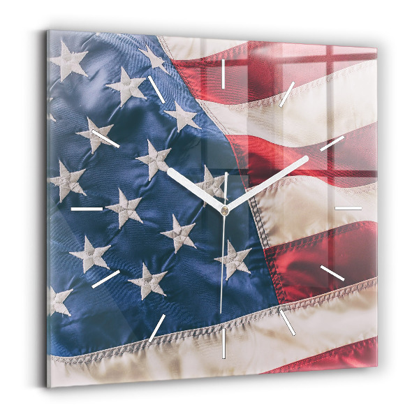 Reloj de pared cuadrado Bandera americana