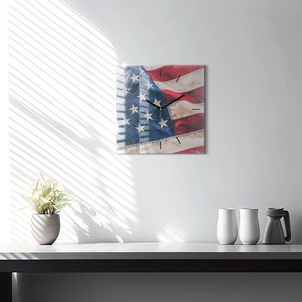 Reloj de pared cuadrado Bandera americana