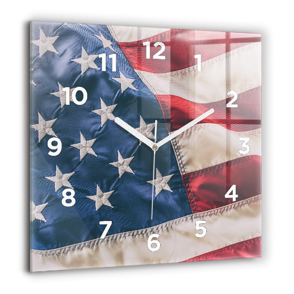 Reloj de pared cuadrado Bandera americana