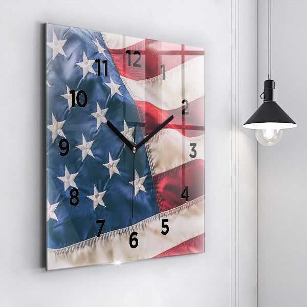 Reloj de pared cuadrado Bandera americana