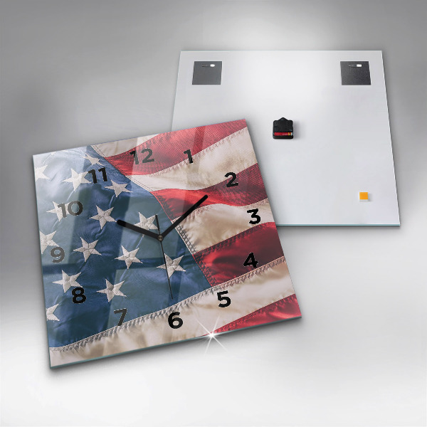 Reloj de pared cuadrado Bandera americana