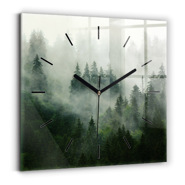 Reloj de pared cuadrado Bosque brumoso