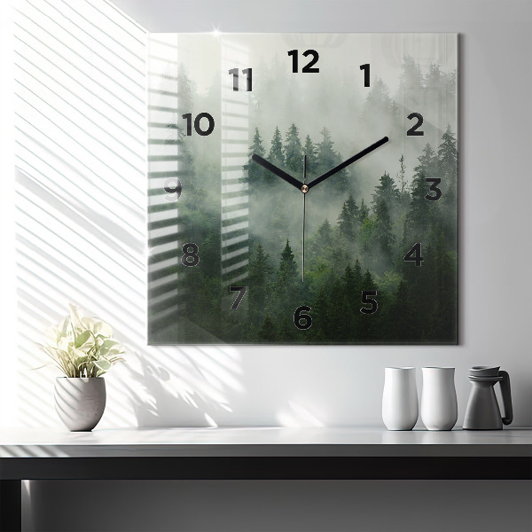 Reloj de pared cuadrado Bosque brumoso