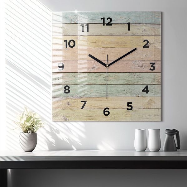 Reloj de pared cuadrado Tablas de colores