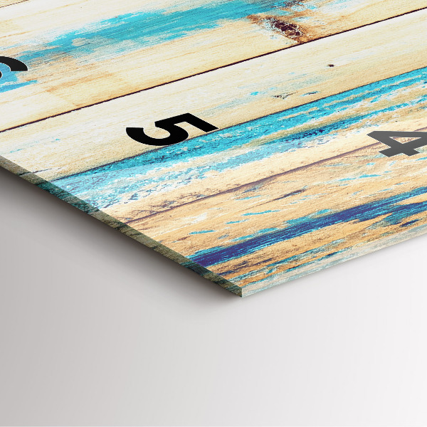 Reloj cuadrado Madera rayada