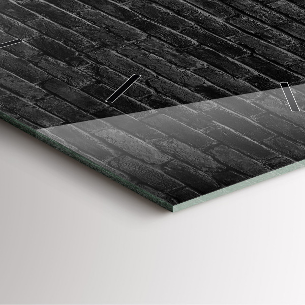 Reloj cuadrado Pared de ladrillos oscuros