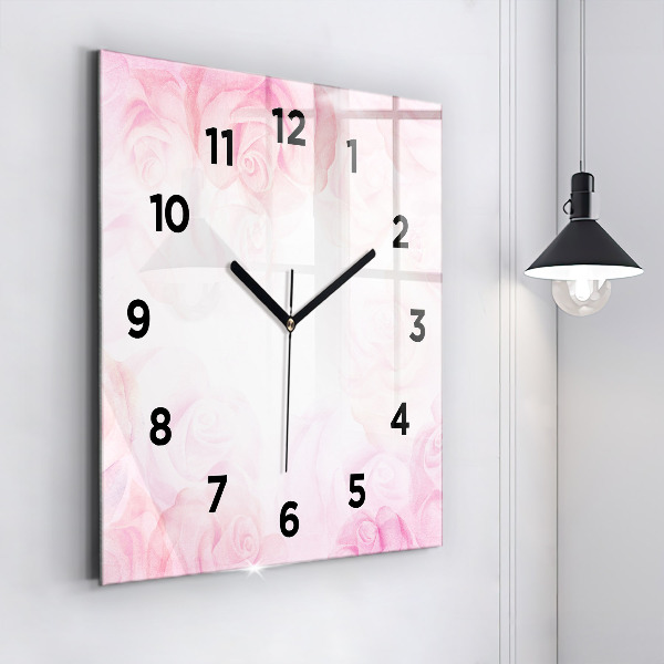 Reloj cuadrado Rosas abstractas