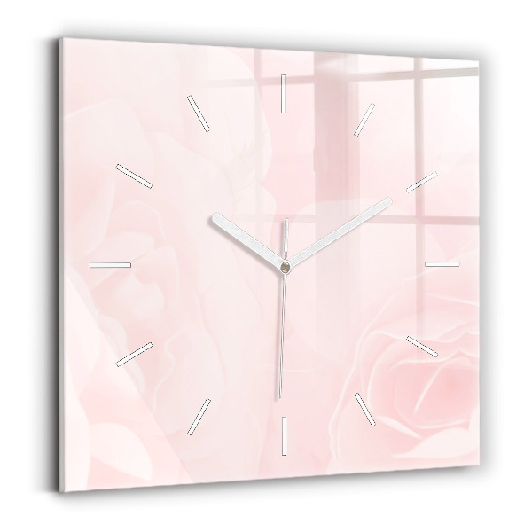 Reloj de pared cuadrado Rosas en flor